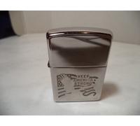 ZIPPO LIGHTER 250SPK KEEP AMERICA STRONG 1995 SILVER PLATE NEW NUOVO