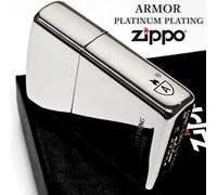 Zippo Lighter Armor Case Placcatura Platino Argento Logo Laterale "A" Ottone ...