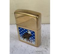 ZIPPO LIGHTER EAGLE STARS & STRIPES BRASS NEW 1995 ACCENDINO NUOVO