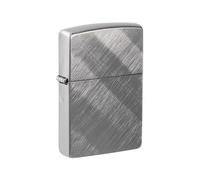 Zippo Diagonal Weave, Accendino Antivento Ricaricabile, Realizzato in Metallo con Caratteristico Click, Made in USA, Ottima Idea Regalo, Ottone, Cromato, 5.70 x 3.70 x 1.20 cm