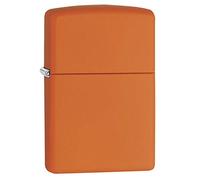 Zippo Classic Orange Matte Pocket Lighter, Ottone, Silver, One Size