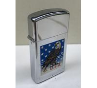 ZIPPO LIGHTER SLIM BALD EAGLE STAR & STRIPES NEW 1995 ACCENDINO NUOVO