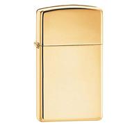 Zippo Slim Pocket Lighter, High Polish Brass, Ottone, Gold, One Size