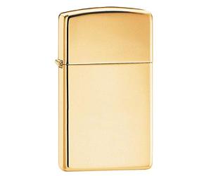 Zippo Lighter Slim Brass High Polished