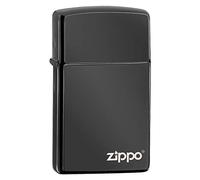 Zippo Lighter Slim Ebony Logo