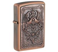 Zippo Accendino Tempesta Edizione Limitata Rustico Bronzo Teschio Pirata