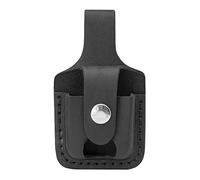 Zippo Loop & Thumb Notch - Custodia accendino in pelle con passante per cintura, colore: Nero