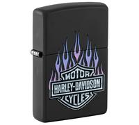 Zippo Accendino da tempesta Harley-Davidson, nero opaco, colore immagine, ricaricabile, design antivento, confezione regalo, made in USA