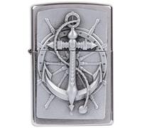 Zippo Accendino 2004290 Nautic Benzina, Ottone, Look Acciaio Inox, 1 x 3,5