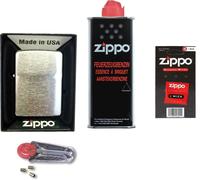 Zippo Originale Cromo Spazzolato Stoppino Benzina Pietre Focaie + Nome Incisione