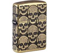 Zippo Originale Made in USA Accendino Antivento Brass Skulls 46302