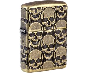 Zippo Originale Made in USA Accendino Antivento Brass Skulls 46302