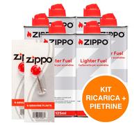 Zippo Pietrine e Ricarica Accendino a Benzina 12 Flint + 6 Lighter Fuel Liquido