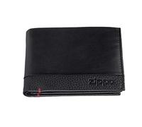 Zippo Portafoglio da uomo Nappa doppia piegata nero portafogli nero (nero), nero (nero), 2x9x12 cm (B x H x T)