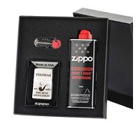 Zippo - Set di 3 accendini fluidi originali con incisioni reali gentiluomo