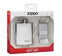 Zippo Set regalo accendino e fiaschetta, argento