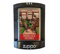 Zippo Sherlock Holmes Ltd Edition - Accendino a benzina cromato spazzolato, motivo: carrozza ferroviaria