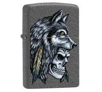 Zippo Skull & Wolf, Accendino Unisex Adulto, Grigio, Regular