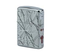 ZIPPO Spider Deep Carved Armor Case Chrome Ha limitato a 1.000 pezzi, inciso su 8 lati con inserto laterale epossidico, in confezione speciale