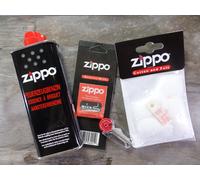 ZIPPO Starter Set 4 Pezzi - Benzina, Stoppa, Ovatta, Pietrine - NEU