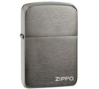 Zippo Sturmfeuerzeug 1941 Case, Black Ice, Logo Laser Engrave - Nachfüllbar - Wiederverwendbar - Windfestes Design - Geschenkbox - Made in USA