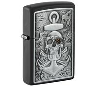 Zippo Techio Pirata Ancora Placca Nero Unisex