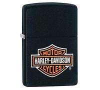 Zippo Unisex's Harley-Davidson Texture Print Classic Logo Pocket Lighter, Black Matte, One size