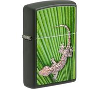 Zippo Verde opaco con stampa 3D Geco - Accendino antivento originale