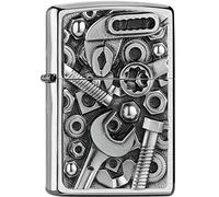 Zippo Accendino Cromo Spazzolato Placca Screws And Tools 2007674 Strumento