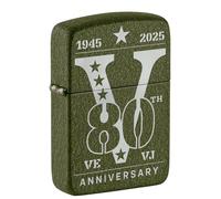 Zippo Windproof Lighter, 80th Anniversary, Laser Engrave, Refillable, Reusable, Windproof Design, Gift Box, Made in USA