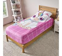 ZippySack - Biancheria da letto matrimoniale con cerniera, in pile super morbido, con tasca laterale e cerniera resistente, facile da sistemare per bambini (unicorno)