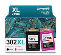 ZIPRINT 302 XL cartucce d'inchiostro per HP 302 nero e colore compatibile con HP Officejet 3831 3830 5230 4650 Deskjet 3630 2130 3636 Envy 4520 4525(2-pack)