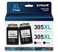 ZIPRINT 305 XL cartucce nere Compatibili per HP 305XL 305 XL cartucce d'inchiostro nero per Envy 6000 6020e 6030e 6040e 6032e 6400 6420e HP DeskJet 2700 2720e 4120e (2 Nero)