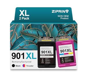 ZIPRINT compatibile con HP 901 901XL multipack ricaricate cartucce per stampanti per HP OfficeJet 4500 J4580 J4680 J4540 J4550 J4524 J4535 J4545 J4600 J4585 J4624 J4660 (nero/colore,2-pack)