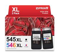 ZIPRINT PG545XL CL546XL Cartucce d'inchiostro compatibili per Canon 545 546 XL - Multipack per Pixma MG2450, MG2550, MG2950, IP2850, TS3150, MX495, MG3050, MG3053, MG3051 (2-Pack)