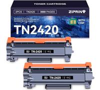 ZIPRINT tn2420 toner brother per toner brother mfc l2710dw mfc l2700dw hl-L2310d hl-L2350DN hl-L2350DW hl-L2370DN hl-L2375DW dcp-L2510d l2530dw mfc-L2710dn l2730dw l2750dw (2-Pack,con chip)