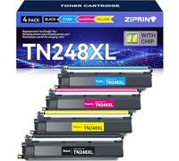 ZIPRINT TN248 TN248XL Compatibile Per Brother TN-248XL TN248CMYK per Brother MFC-L3760CDW DCP-L3560CDW MFC-L3740CDWE DCP-L3520CDWE MFC-L8390CDW MFC-L8340CDW HL-L3240CDW HL-L3220CWE (TN248XL-4P)
