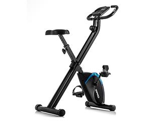 ZIPRO Cyclette da Casa Pieghevole con Magnetica Regolabile 8 Livelli, Sensori delle Pulsazioni, Display LCD e Sellino Comodo, Ciclette Silenziosa per Allenamento Cardio, Cyclette da Camera (Future X)