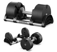 Zipro Manubri regolabili, 1 pezzo, pesi rotondi antiscivolo da 24 kg, con 12 impostazioni di peso da 2 a 24 kg, Allenamento casa, forma rotonda, palestra domestica