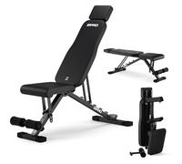 ZIPRO Panca Palestra Attrezzi per Addominali Multifunzionale Pesi Casa Fitness Pieghevole Home Gym Piana Regolabile Portata 300kg Allenamento Completo 7 Posizioni Schienale Salvaspazio - Grind Nero