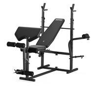 ZIPRO Panca pesi con supporto per bilanciere schienale regolabile stazione di muscolazione multifunzione per panca piana inclinata con leg developer butterfly e panca Scott capacità 270 kg