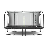 ZIPRO Trampolino Elastico da Esterno - Trampolino da Giardino Rettangolare con Rete di Sicurezza, Tappeto da Salto e Scaletta - Trampolino Familiare Portata 150 kg - JumpPro Quadro Ø 366/472 cm