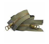 Zips 8# 70-120cm Metal Zipper Double Slider Open End Two Way Zip for Coat Down Jacket Tent Repair Kits DIY Clothes Sewing Accessories(Green,100CM)
