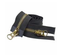 Zips 8# 70-120cm Metal Zipper Double Slider Open End Two Way Zip for Coat Down Jacket Tent Repair Kits DIY Clothes Sewing Accessories(Black,100CM)
