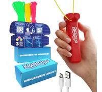 ZipString - Lanciatore di Corde - Giocattolo virale per Esterni, Giocattolo Antistress per Bambini e Adulti - Giocattoli Fantastici - Rock it Red Zip String Toy