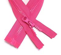 ZIPZSY 2 cerniere lampo in resina con estremità aperta (una sola direzione), con cerniera semplice, cerniere separabili per abbigliamento e cucito (magenta, 40 cm)