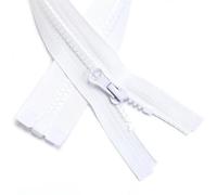 ZIPZSY 2 cerniere lampo in resina con estremità aperta (una sola direzione), con cerniera semplice, cerniere separabili per abbigliamento e cucito (bianco, 40 cm)