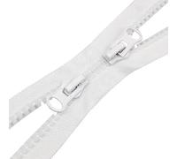 ZIPZSY 2 Pezzi di Cerniere a Doppia Cerniera #8, Zippers in Resina a Estremità Aperta, per Cucitura, Realizzazione di Abbigliamento, Borse e Artigianato (Bianco, 100 cm)