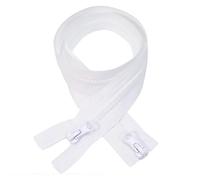 ZIPZSY 2 pezzi in resina separabile con cerniera a doppio cursore per abbigliamento e progetti di cucito fai da te (bianco, 60 cm)