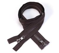 ZIPZSY 2PCS #5 Resin Separabili con Cerniera (Doppio Sentiero), Chiusure con Cerniera a Doppio Cursore per Abbigliamento e Progetti di Cucito Fai-da-Te (Marrone Scuro, 70cm)